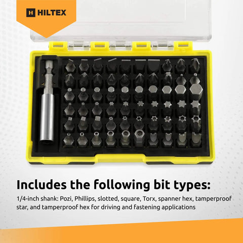 Security Bit Set With Magnetic Extension Adapter 61 Piece Kit 1/4 Inch Hex Shank CR-V Steel Pro Grade Chrome Vanadium Bits For Screwdrivers And Drills Magnetic Base For Solid Grip And Quick Bit Swaps