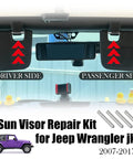 Heavy Duty Sun Visor Repair Kit For Jeep Wrangler JK JKU 2007 To 2017 Four Piece Visor Tube Set installation illustration