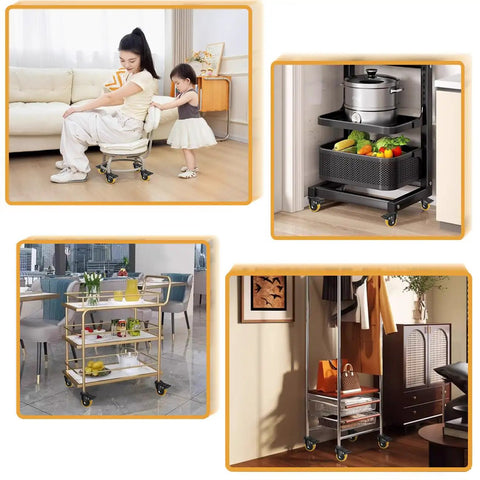 Top Shelf Two Inch Caster Wheels With Dual Locking Mechanism And Pedal Brake Swivel Casters Set Of Four on furniture in home settings.