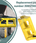 Yellow 4 Inch Outboard Motor Steering Lock With Hydraulic Cylinder Stops For Boat, Universal Fit, Heavy Duty Lanyard