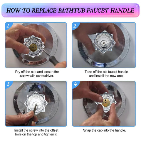 How to replace bathtub faucet handle with One Pack Clear Faucet Handle Compatible With Delta RP2391 Replacement Knob steps.