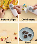 2 In 1 Portable Bag Sealer And Cutter With Rechargeable Battery sealing bags of potato chips and condiments