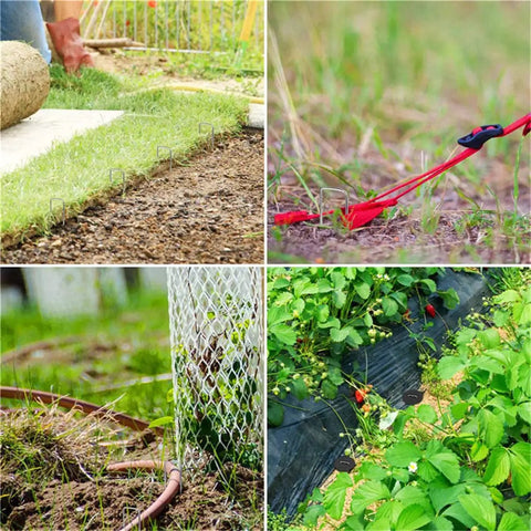 Heavy Duty Garden Stakes And Ground Anchors U Shape Steel Nails for Artificial Grass Sod Weed Membrane and Grass Fabric Netting