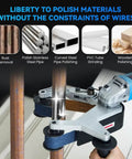 Cordless Pipe Polisher Sander With Adjustable Speed Rechargeable Grinder For Metal And Plastic Tubes Four Roller Head grinding metal pipe