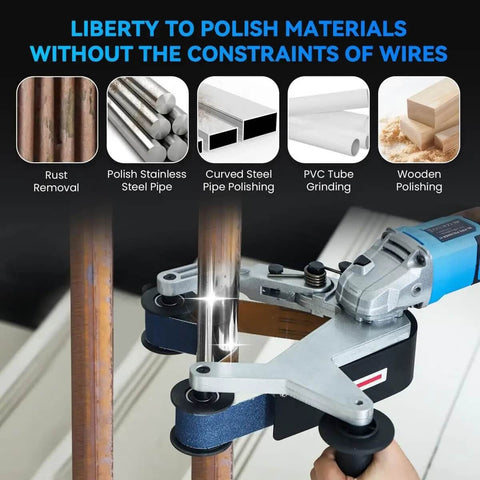 Cordless Pipe Polisher Sander With Adjustable Speed Rechargeable Grinder For Metal And Plastic Tubes Four Roller Head grinding metal pipe