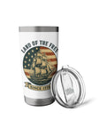 Patriotic 4th Of July Stainless Steel Insulated Tumbler With Retro Sailboat And Red White And Blue US Flag Design Double Wall Vacuum Cup