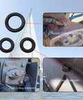 Dipstick And Drain Plug Seal O Ring Kit For Volvo Penta DP SX Lower Unit Gear Oil Change, showing parts layout and installation.