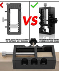 Versatile Aluminum Door Hinge Mortise Jig for Quick and Precise Hinge Installation, comparison of plastic vs aluminum jig.