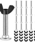 M6 Pet Carrier Fasteners Set With 20 Plastic Butterfly Nuts And 20 M6 X 30 Stainless Steel Bolts For Dog Kennels Replacement