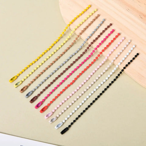 200 Pcs Bulk Ball Bead Chain Keychain Kit 4.7 Inch Metal Dog Tag Chains With Connectors For Hanging Decor And DIY Crafts Iron Material Durable 2.4 Mm Bead Chain in mixed colors