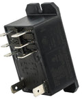 Close-up of 24V DC DPDT Power Relay with 8 Pin Quick Connect, Top Sealed, 30A Rating for industrial use