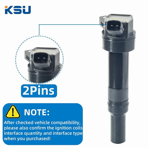 Beefed Up Ignition Coil Pack For Kia Soul Forte Hyundai Tucson Elantra 2011 To 2016 showing 2-pin connector detail.