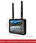 Compact 4.3 Inch FPV Monitor With DVR, 5.8GHz 40 Channel Receiver, 800x480 IPS Display, side view with antennas