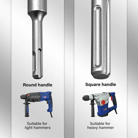 Round and square handle drill bits for Heavy-Duty 6 Inch Concrete Hole Saw Kit With Tungsten Steel Wall Cutter Drill Bit Set.