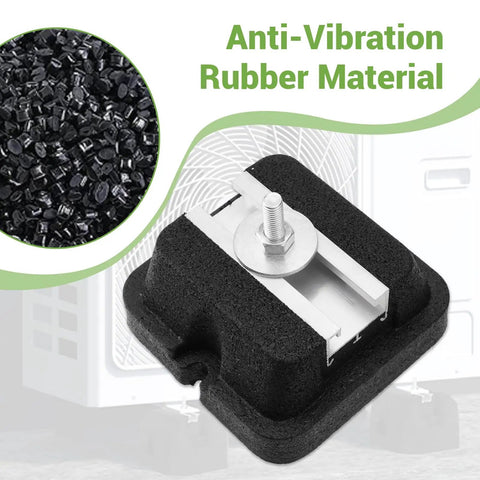 Close-up of anti-vibration rubber foot from Four Pack Floor Mounting Base Kit For Mini Split Condensers And Heat Pumps Heavy Duty Rubber Feet And Anti Vibration Isolators Bracket Supports Up To 1100 Lb Durable Floor Mount Hardware For Secure Installation