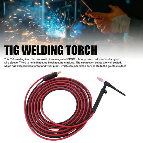 TIG Welding Torch 150A With 35 To 50mm2 Connector And 26.2Ft EPDM Rubber Hose For Long Distance Welding