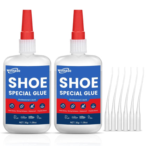 Two Pack 30g Shoe Glue Quick Dry Adhesive for Sneakers Boots Heels Hiking Shoes Leather and Handbags Waterproof Flexible All In One