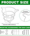 12 Pack Heavy Duty Fire Sprinkler Head Cage Guards Shield Semi Recessed Residential Heads dimensions with mounting accessories.
