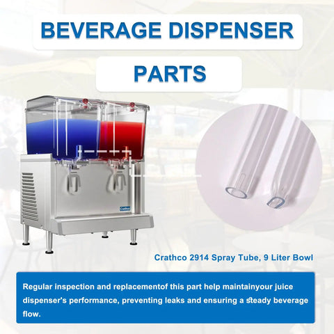 2 Pack Spray Tube Replacement For 9L Beverage Dispensers 2914 Spare Part Durable Build Easy Install Back Up Kit For Commercial Coffee And Beverage Machines close-up