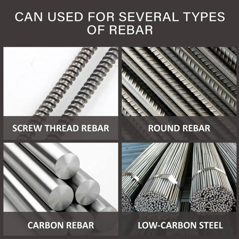 Heavy Duty Electric Hydraulic Rebar Cutter For 4-22mm Steel Rods With Fast 2.5-5S Cut Speed And Portable Case Easy Carry Design High Efficiency Power Tool showing various types of rebar.