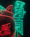 Sushi Cat Neon Sign Dope Neon Light For Sushi Bar And Restaurant Wall Decor Handmade Retro LED Cat Chef Sign Light Up Art 12x16 Red Green