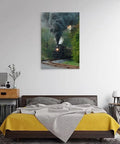 Locomotive Train Wall Art Canvas Poster Dope Vintage Steam Engine Railroad Print For Living Room And Bedroom Decor Modern Frame Style 8x12 Inch 20x30 Cm hanging above bed