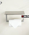 Toilet Paper Holder With Phone Shelf Fits Five Inch Rolls 304 Stainless Steel Brushed Finish Wall Mount Bathroom Organizer