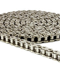 40NP Nickel Plated ANSI Roller Chain, 5 Feet With 1 Connecting Link, Heat Treated, Corrosion Resistant, Half Inch Pitch for Industrial Machinery
