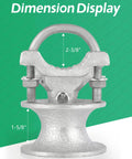 Mini Cantilever Gate Rollers Kit Fits Two And Three Eighths Inch Post And One And Five Eighths Inch Rail Sliding Gate Hardware Set Of Four Gen Two For Chain Link Fences Smooth Operation And Galvanized Steel Durability shown in dimension display image with 2-3/8 inch and 1-5/8 inch measurements visible.