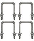 Built Tough Square U Bolts With Hardware For Boat Trailer Zinc Galvanized Steel One Half Inch Diameter Three And One Sixteenth Inch By Four And One Sixteenth Inch For Three By Three Beam Pack Of Four