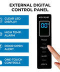 External digital control panel of Solid Heavy Duty Workhorse Upright Convertible Refrigerator And Freezer Combo with LED display
