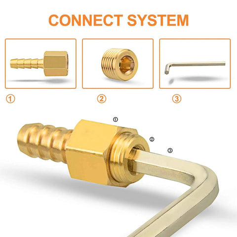 Brass Pipe Plug Set 25 Pieces Pro Grade Internal Hex Thread NPT Fittings showing connection system close-up