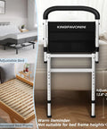 Senior Safe Bed Rails For Seniors With ASTM Approved, 400Lb AntiWobble Support, shown not suitable for adjustable beds