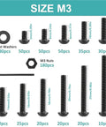 700 Piece M3 Hex Head Cap Screws Metric Machine Bolts Nuts Washers Assortment Kit For Grab And Go DIY Projects And Repairs Durable Solid Material Precise Threads For Smooth Engagement And Long Lasting Fastening. M3 bolts, nuts and washers set