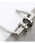 Sturdy Zinc Alloy Door Handle Lock Cylinder With Three Pole Ball Mechanism For Bedroom And Bathroom Silver Finish Easy Install Durable Door Hardware Upgrade