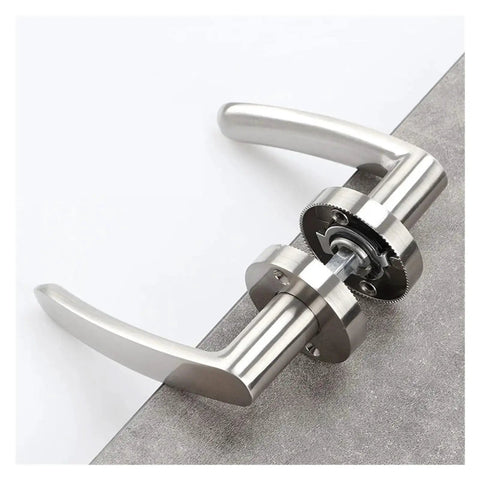 Sturdy Zinc Alloy Door Handle Lock Cylinder With Three Pole Ball Mechanism For Bedroom And Bathroom Silver Finish Easy Install Durable Door Hardware Upgrade