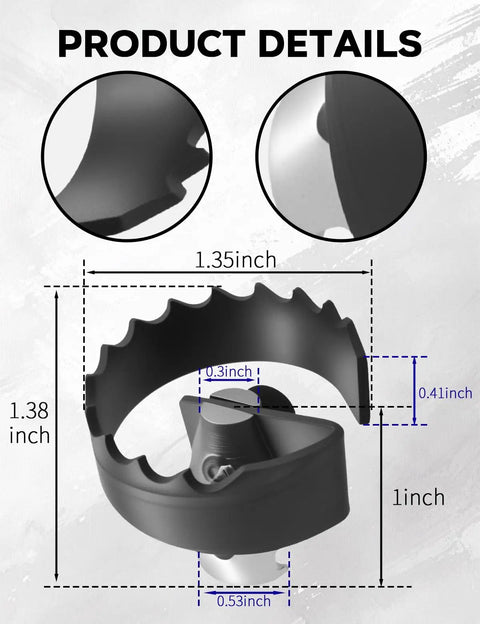 2 Inch Heavy Duty Spiral Cutter For Sectional Drain Machines Compatible With C-4 C-6 C-7 C-8 C-9 Cables Replaces T-209 63025 detailed dimensions.
