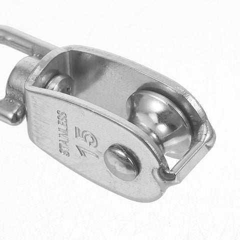 304 Stainless Steel Single Swivel Pulley Block, Beefy Heavy Duty Cable Pulley Wheel, Traction Roller For Wire Rope Lifting And Towing, Rugged Rigging Gear For Safe Hauling, 1.5"