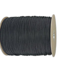 Black nylon Workhorse Paracord For Outdoor Projects 1000 foot spool, Type III, suitable for camping, hiking, and survival.