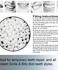 Replacement Thermal Adhesive Beads For Fake Teeth, Waterproof White Beads, 8 Pack Set with fitting instructions