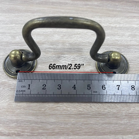 Antique Bronze Bail Pull Handles 10Pcs Cabinet Pulls For Wardrobe Dresser Cupboard And Drawer Decor Knobs with 2.59 inch spacing