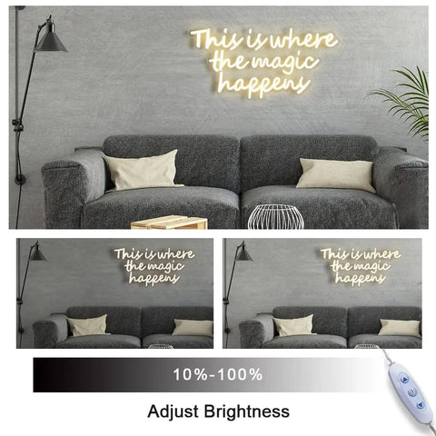 This Is Where The Magic Happens Neon Sign For Wall Decor Home Office Gym Weddings Parties Bar Pub Club Gift For Birthday