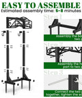 Freestanding Garden Hose Holder Stand With Heavy Duty Build, 2 Tool Hooks, Holds 150 Foot Water Hose, steps for easy assembly