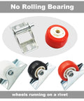 1 Inch Rigid Plate Caster Wheels No Brake For Furniture 6 Pack With Free Screws Red PVC Screw Or Bolt Mount No Stem