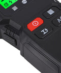 Close-up view of YDuupxe Wall Scanner 5 in 1 Wood Metal Wire Detection Tool buttons and display showing detection settings.