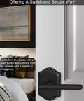 Matte Black Interior Door Handle Set With Privacy Lever For Bedroom And Bathroom Dope Modern Look on door near bed
