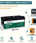 36V LiFePO4 Battery Pack For Golf Carts Solar Panels And Trolling Motors 3.84kWh Capacity With 200A BMS 100Ah on white background
