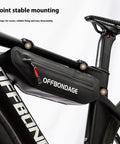 Slim Under Top Tube Bike Frame Bag For Road Riding And Bikepacking, 2L Waterproof Storage, attached with Velcro straps to bike