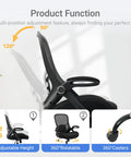 Beefy 400 Lb Heavy Duty Office Chair With 5 Inch Thick Seat, adjustable backrest and armrests, mesh design, black color