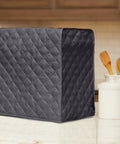 Side view of Bread Maker Cover With Quilted Protection, Dust And Stain Resistant, Washable Slip On Design For Countertop Storage, Slate Color